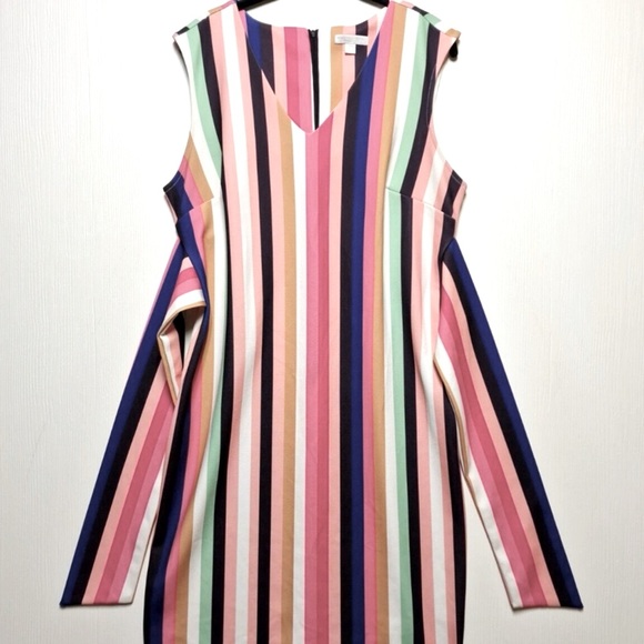 New York & Company Pink and Black Striped Dress. Size XL -NWOT - Picture 9 of 10